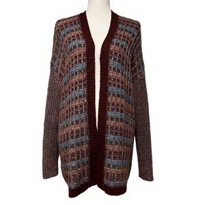 SOFT SURROUNDINGS WOMENS OPEN COLORFUL WAFFLE CARDIGAN SIZE S/M